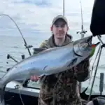 Perfect King Salmon caught on Lake Ontario around the Grimbsy area with FIshin' FInatics Charters